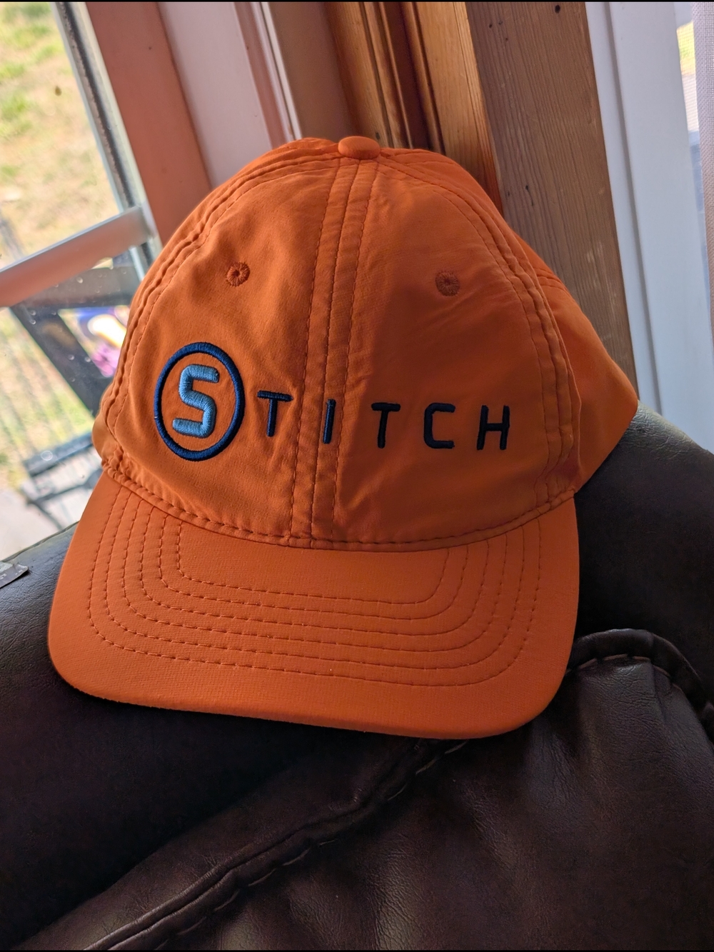 Stitch Golf Hat Orange  Embroidered Logo SnapBack Hat